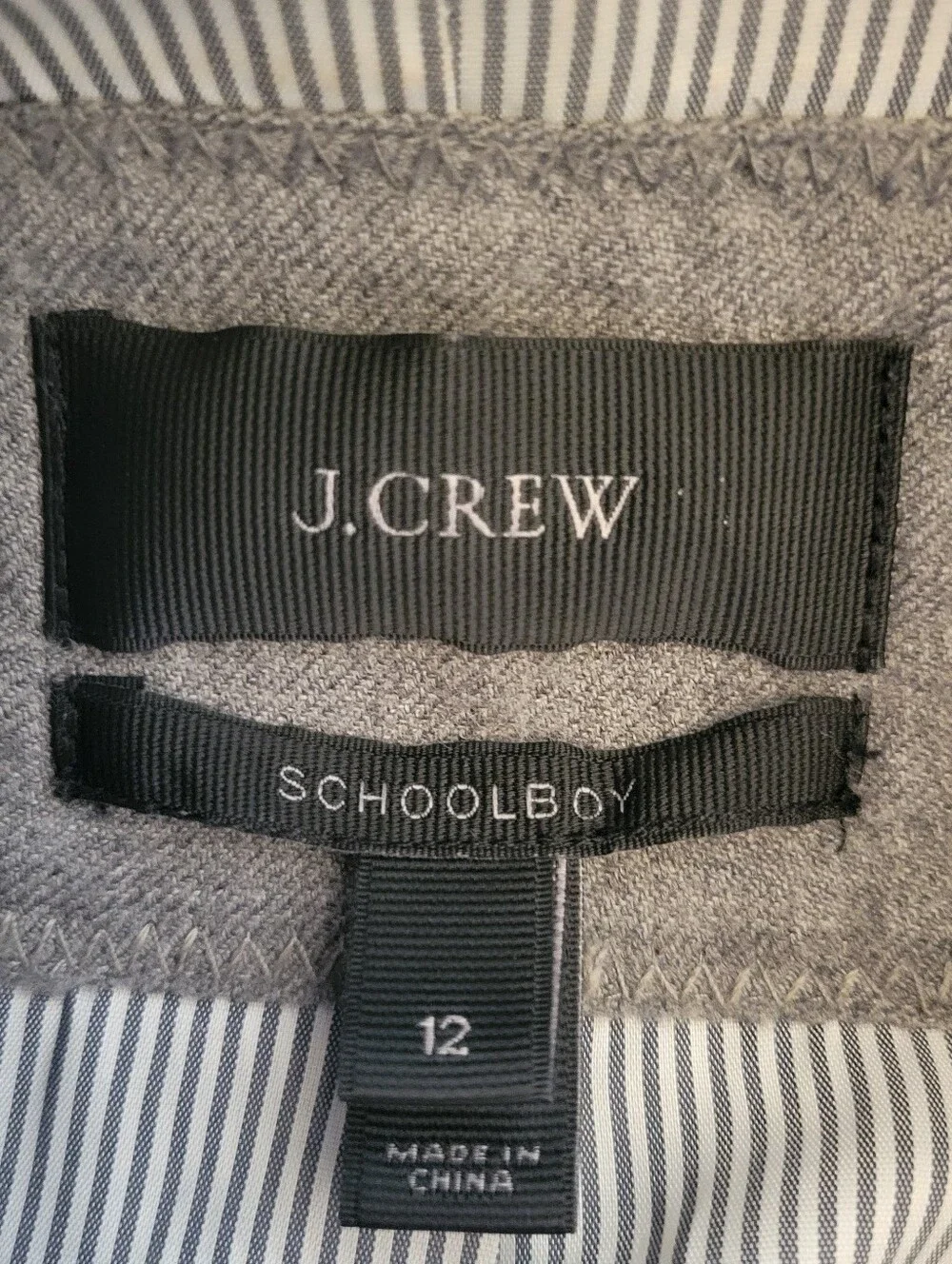J. Crew Gray Schoolboy Wool Blazer Jacket Size 12
